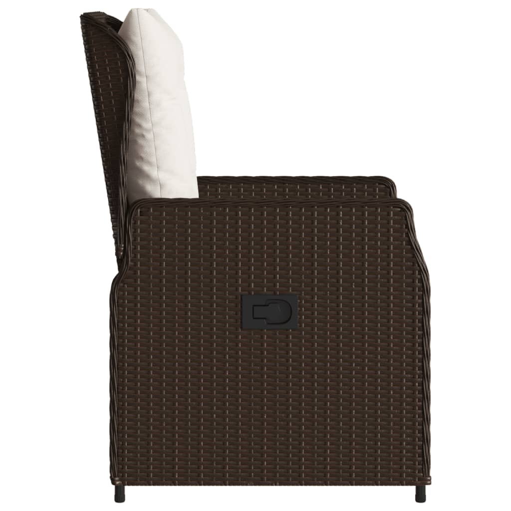 Tuinstoelen 2 st verstelbaar poly rattan bruin is nu te koop bij PeponiXL, paradijselijk wonen!