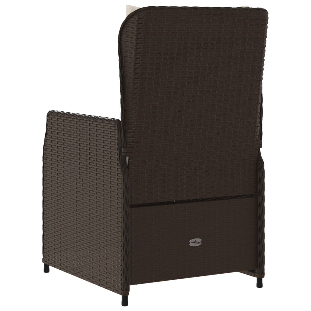 Tuinstoelen 2 st verstelbaar poly rattan bruin is nu te koop bij PeponiXL, paradijselijk wonen!