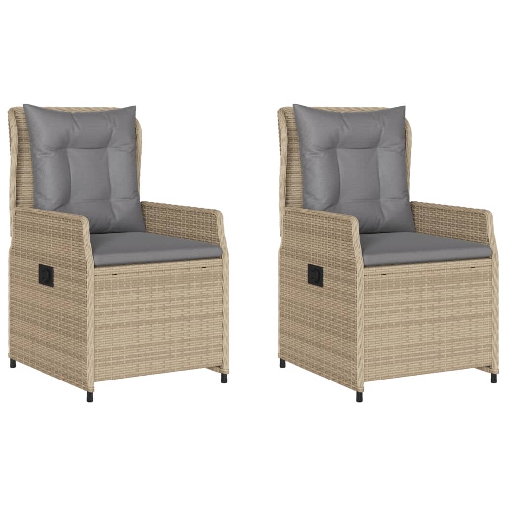 Tuinstoelen 2 st verstelbaar poly rattan beige is nu te koop bij PeponiXL, paradijselijk wonen!