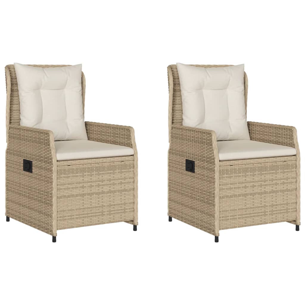 Tuinstoelen 2 st verstelbaar poly rattan beige is nu te koop bij PeponiXL, paradijselijk wonen!