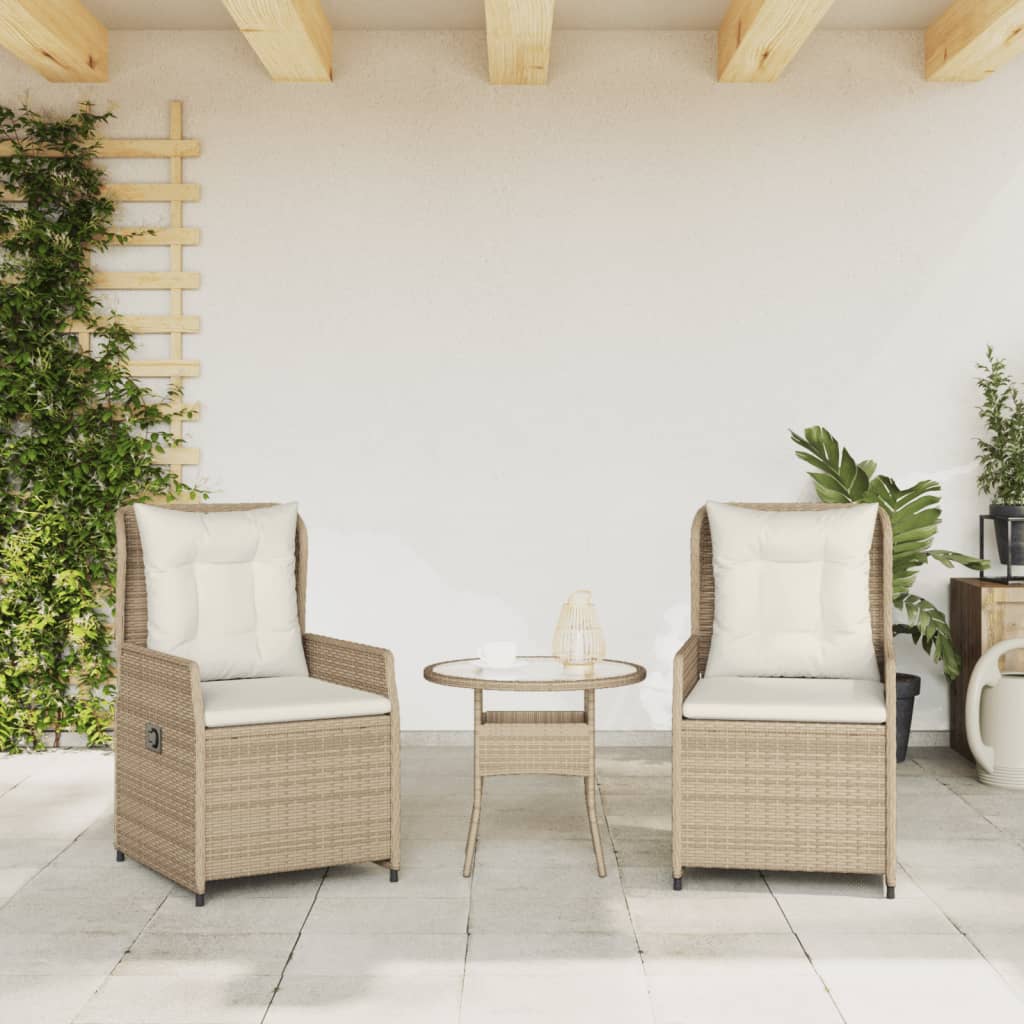 Tuinstoelen 2 st verstelbaar poly rattan beige is nu te koop bij PeponiXL, paradijselijk wonen!