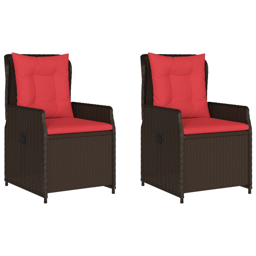 Liggende tuinstoelen 2 stuks bruin polyrotan is nu te koop bij PeponiXL, paradijselijk wonen!