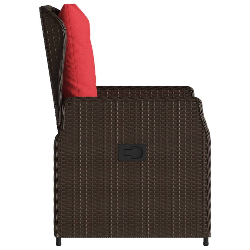 Liggende tuinstoelen 2 stuks bruin polyrotan is nu te koop bij PeponiXL, paradijselijk wonen!
