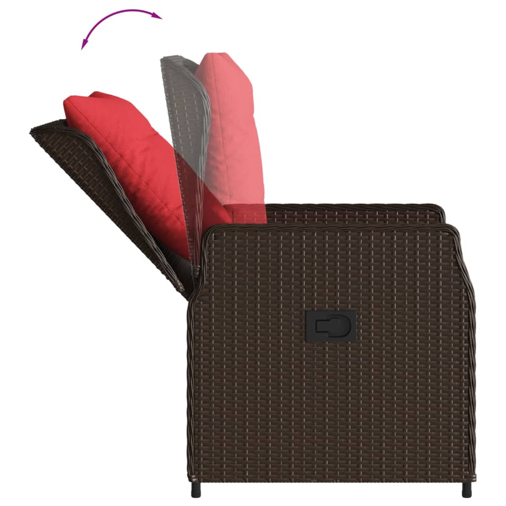 Liggende tuinstoelen 2 stuks bruin polyrotan is nu te koop bij PeponiXL, paradijselijk wonen!