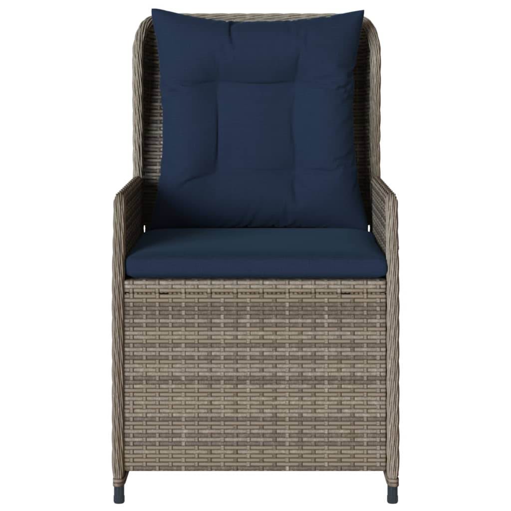 Liggende tuinstoelen 2 stuks grijs polyrotan is nu te koop bij PeponiXL, paradijselijk wonen!