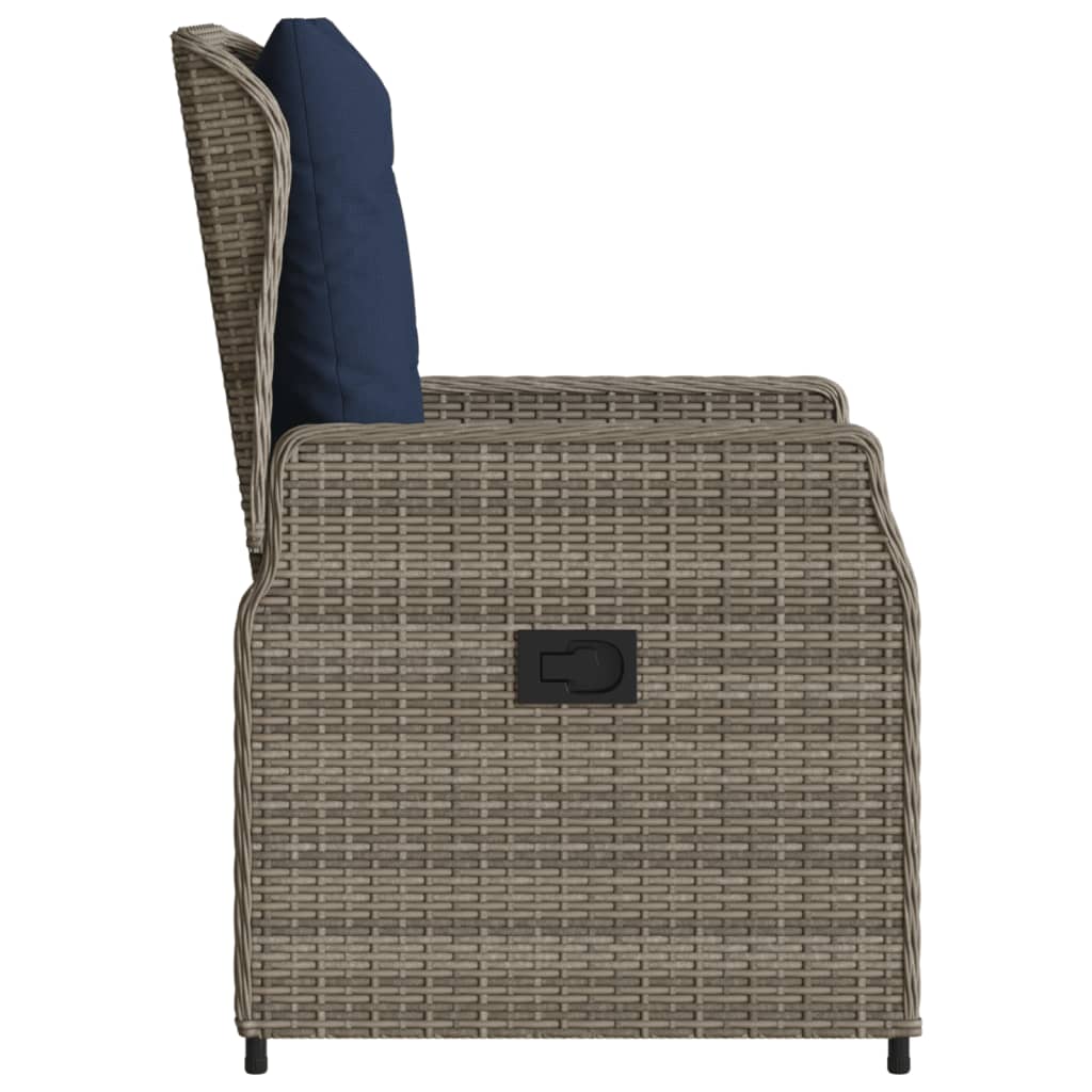 Liggende tuinstoelen 2 stuks grijs polyrotan is nu te koop bij PeponiXL, paradijselijk wonen!