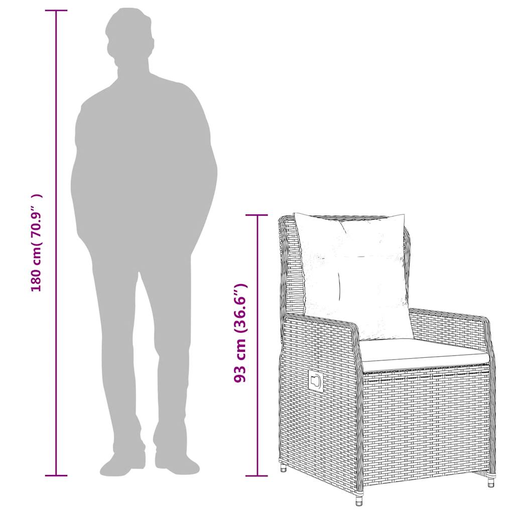 Liggende tuinstoelen 2 stuks grijs polyrotan is nu te koop bij PeponiXL, paradijselijk wonen!