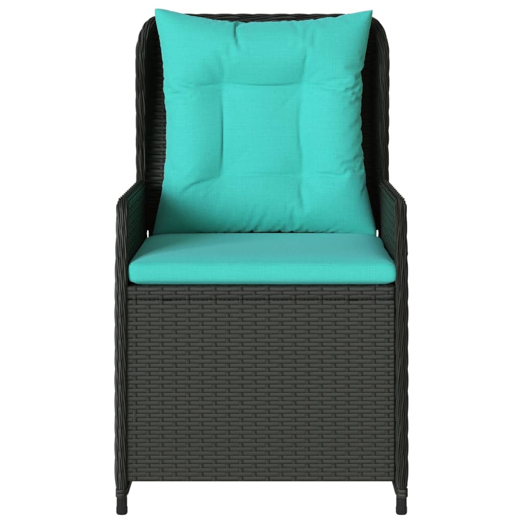 Liggende tuinstoelen 2 stuks zwart polyrotan is nu te koop bij PeponiXL, paradijselijk wonen!