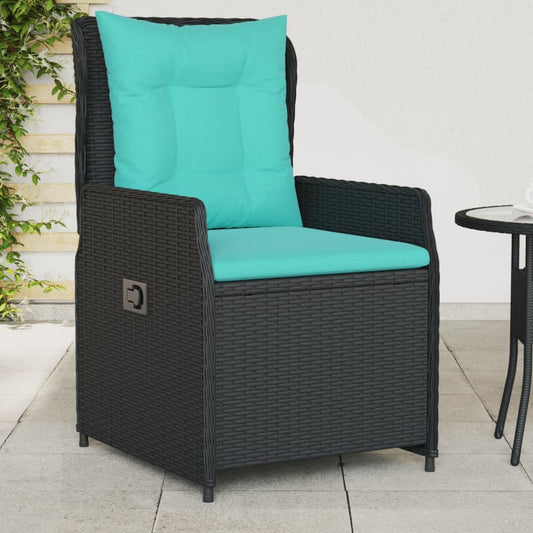 Liggende tuinstoelen 2 stuks zwart polyrotan is nu te koop bij PeponiXL, paradijselijk wonen!