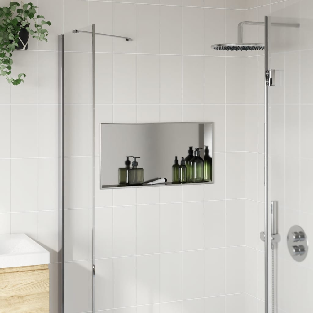 Douchenis 62x32x9 cm roestvrijstaal geborsteld zilverkleurig is nu te koop bij PeponiXL, paradijselijk wonen!