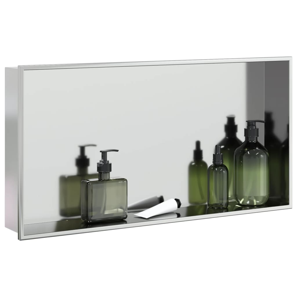 Douchenis 62x32x9 cm roestvrijstaal geborsteld zilverkleurig is nu te koop bij PeponiXL, paradijselijk wonen!