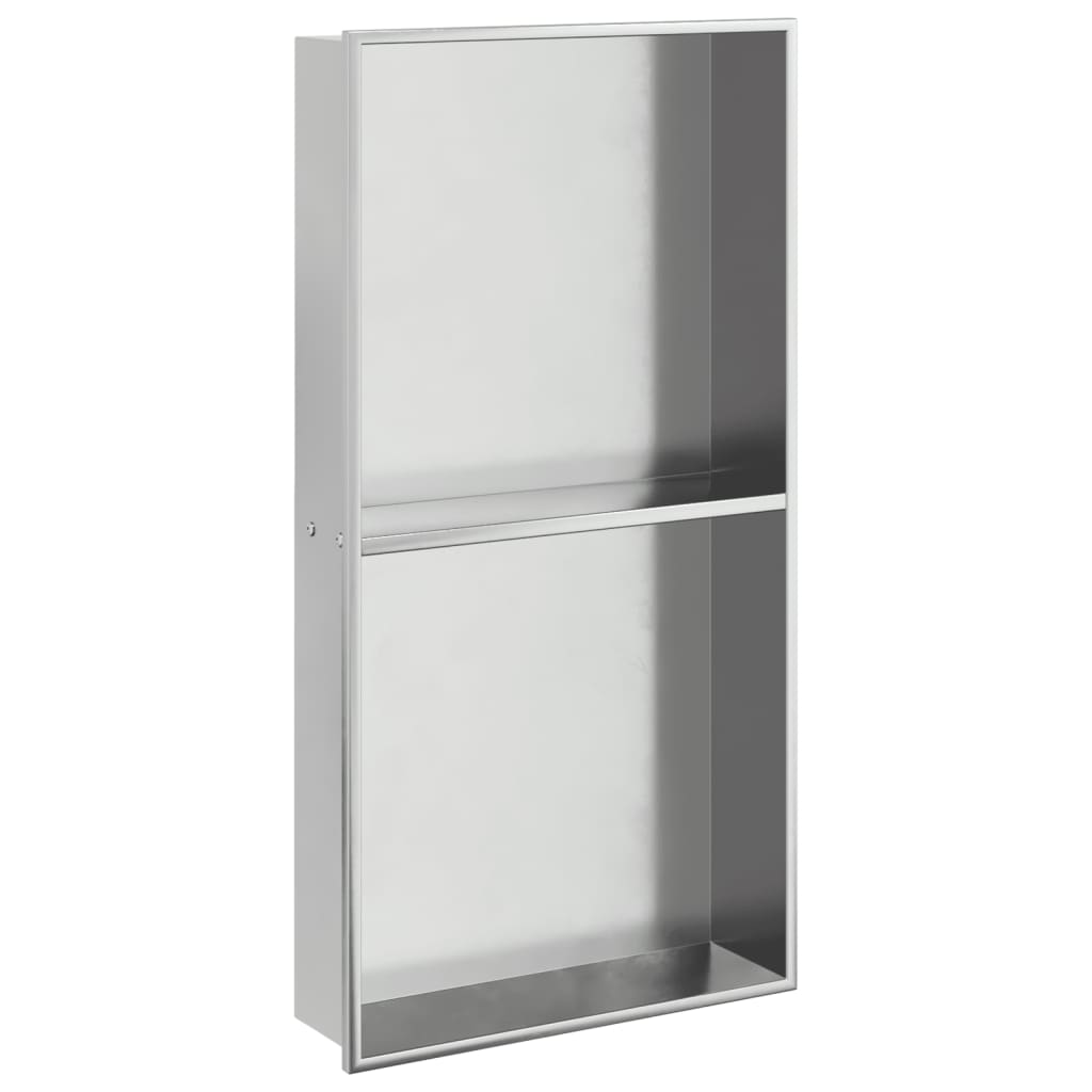 Douchenis 32x62x9 cm roestvrijstaal geborsteld zilverkleurig is nu te koop bij PeponiXL, paradijselijk wonen!