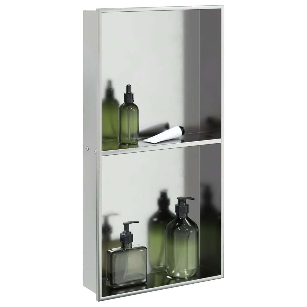 Douchenis 32x62x9 cm roestvrijstaal geborsteld zilverkleurig is nu te koop bij PeponiXL, paradijselijk wonen!
