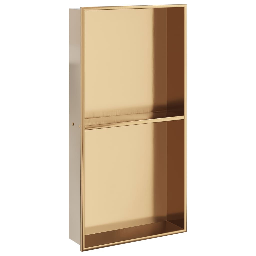 Douchenis 32x62x9 cm roestvrijstaal geborsteld goudkleurig is nu te koop bij PeponiXL, paradijselijk wonen!