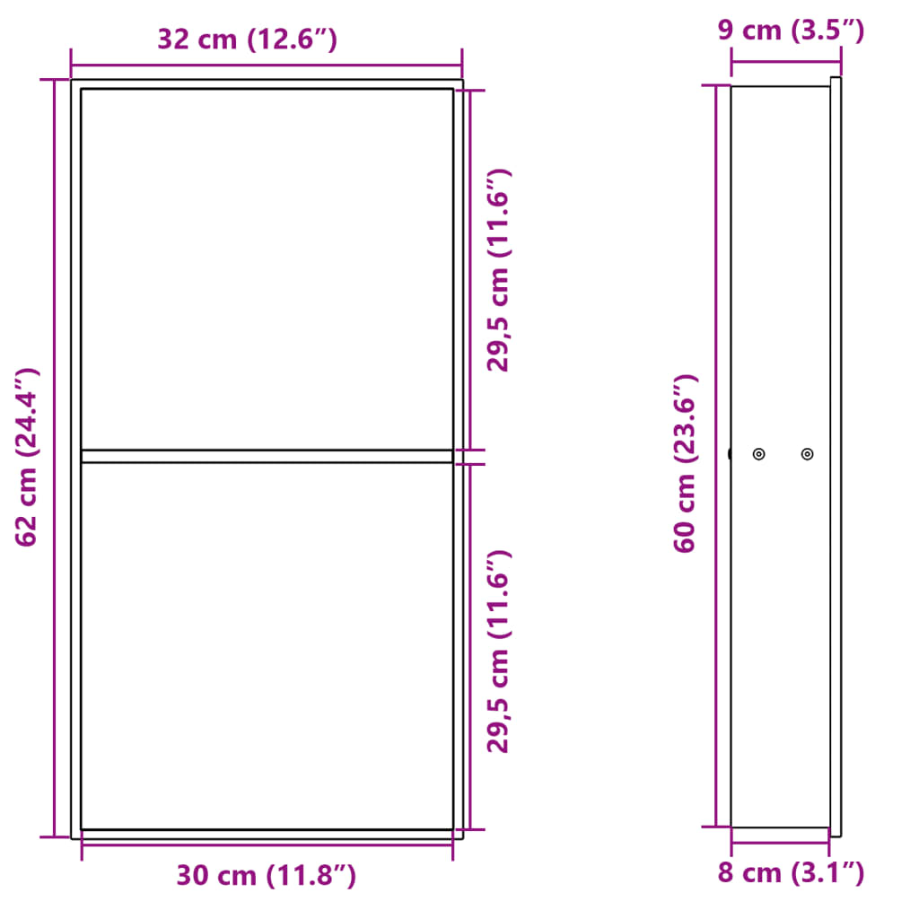 Douchenis 32x62x9 cm roestvrijstaal geborsteld goudkleurig is nu te koop bij PeponiXL, paradijselijk wonen!