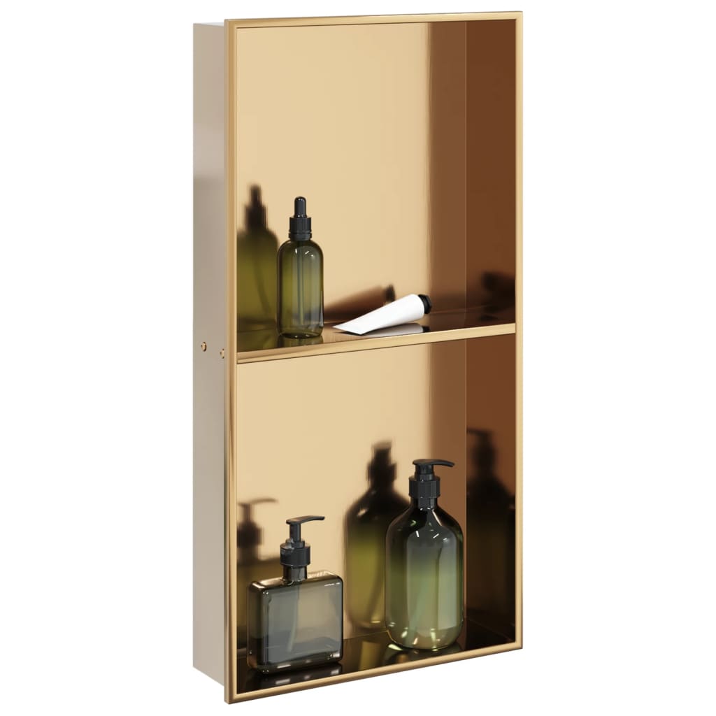 Douchenis 32x62x9 cm roestvrijstaal geborsteld goudkleurig is nu te koop bij PeponiXL, paradijselijk wonen!