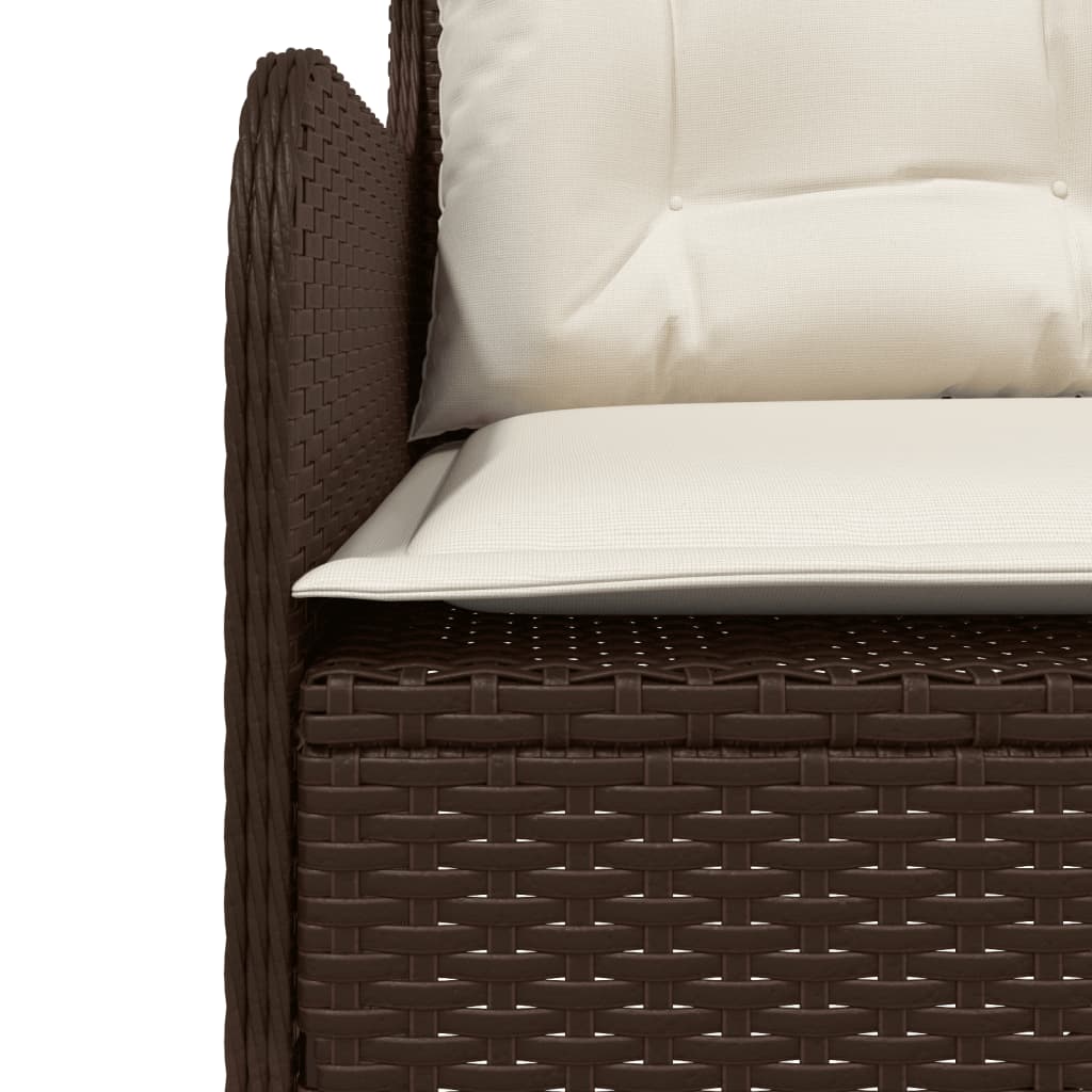 Tuinbank met kussens L-vormig poly rattan bruin is nu te koop bij PeponiXL, paradijselijk wonen!