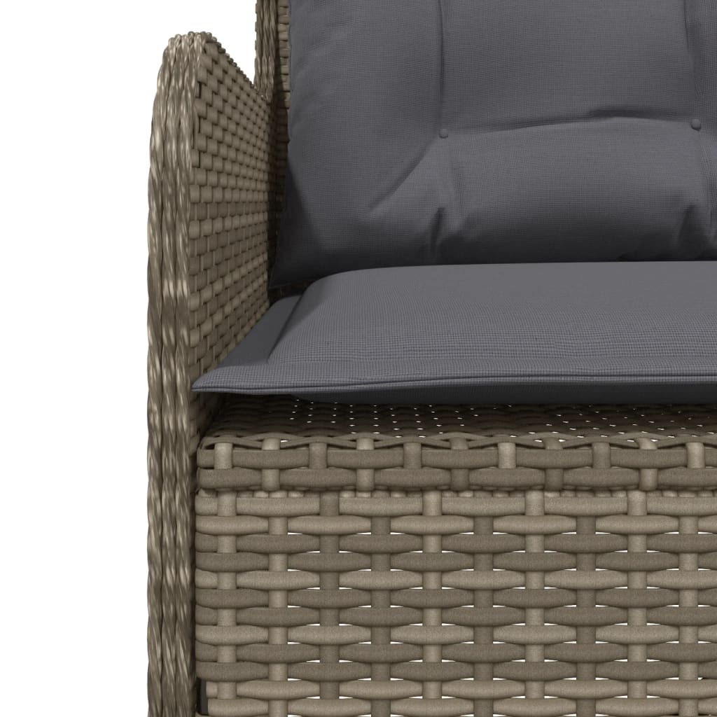 Tuinbank met kussens L-vormig poly rattan grijs is nu te koop bij PeponiXL, paradijselijk wonen!