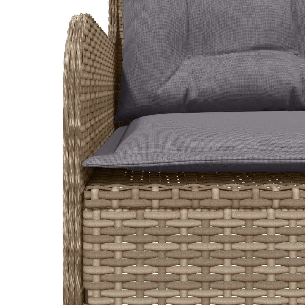 Tuinbank met kussens L-vormig poly rattan beige is nu te koop bij PeponiXL, paradijselijk wonen!