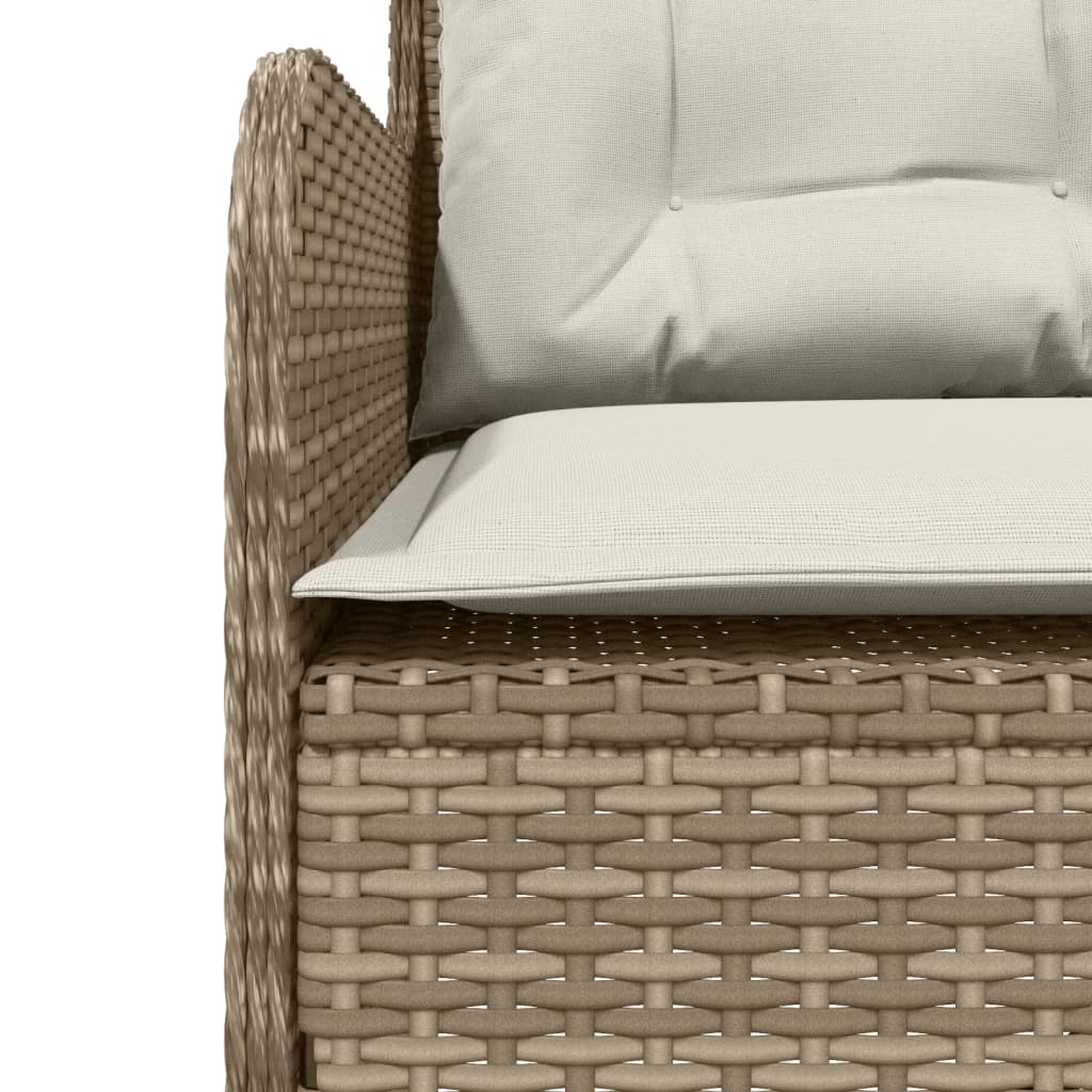 Tuinbank met kussens L-vormig poly rattan beige is nu te koop bij PeponiXL, paradijselijk wonen!