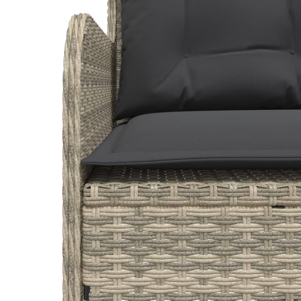 Tuinbank met kussens L-vormig poly rattan lichtgrijs is nu te koop bij PeponiXL, paradijselijk wonen!