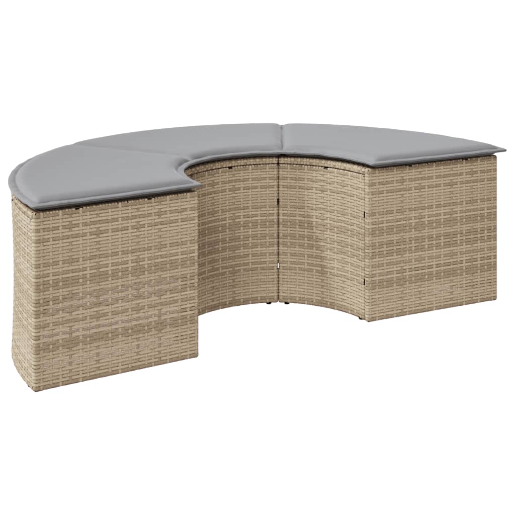 Tuinvoetenbank met kussen poly rattan beige is nu te koop bij PeponiXL, paradijselijk wonen!