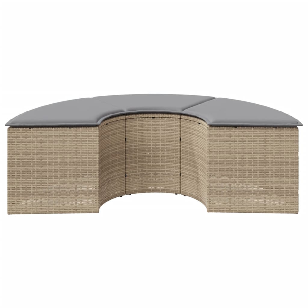 Tuinvoetenbank met kussen poly rattan beige is nu te koop bij PeponiXL, paradijselijk wonen!