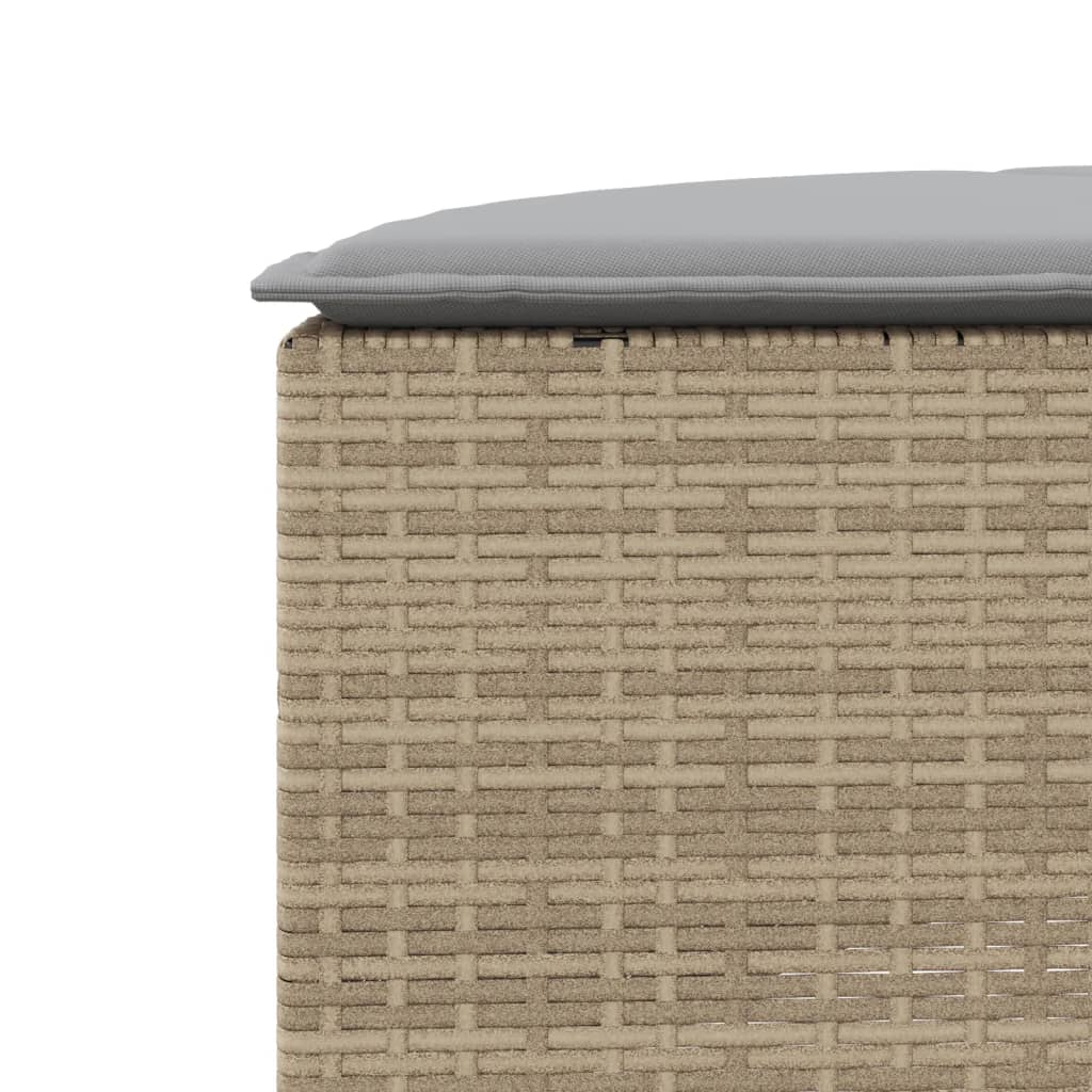 Tuinvoetenbank met kussen poly rattan beige is nu te koop bij PeponiXL, paradijselijk wonen!