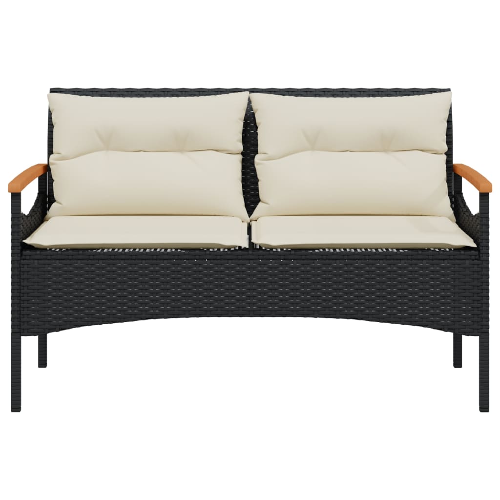 4-delige Loungeset met kussens poly rattan zwart is nu te koop bij PeponiXL, paradijselijk wonen!