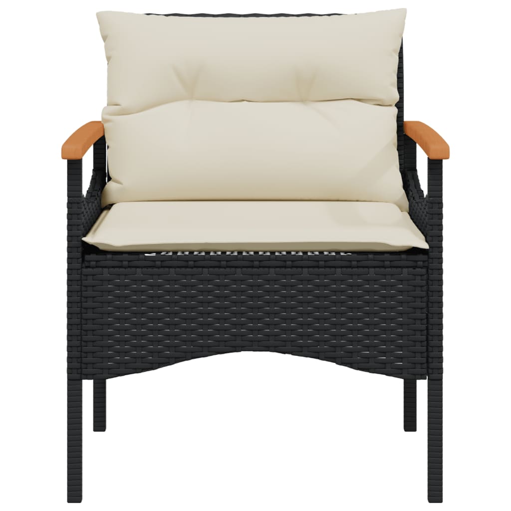 4-delige Loungeset met kussens poly rattan zwart is nu te koop bij PeponiXL, paradijselijk wonen!