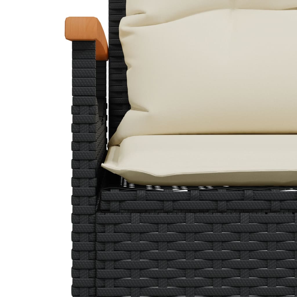 4-delige Loungeset met kussens poly rattan zwart is nu te koop bij PeponiXL, paradijselijk wonen!