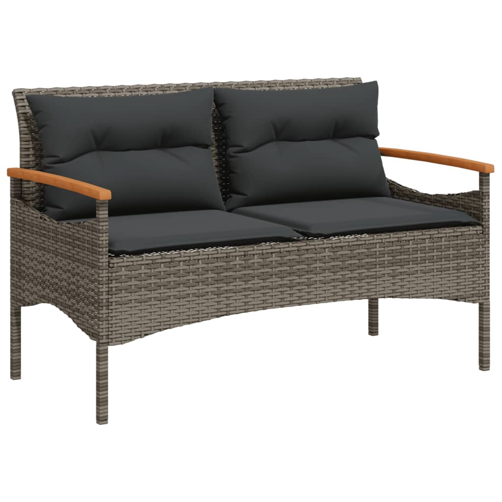 4-delige Loungeset met kussens poly rattan grijs is nu te koop bij PeponiXL, paradijselijk wonen!
