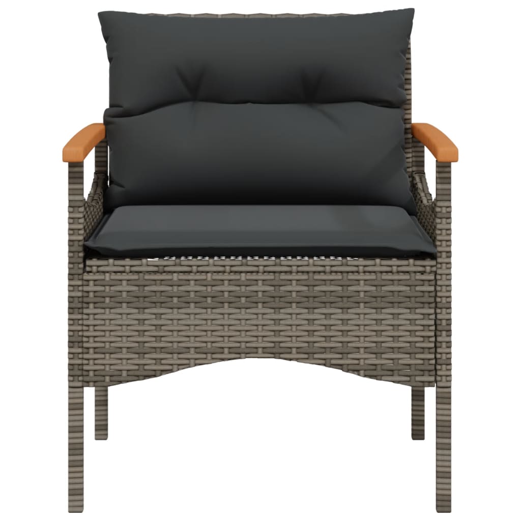 4-delige Loungeset met kussens poly rattan grijs is nu te koop bij PeponiXL, paradijselijk wonen!