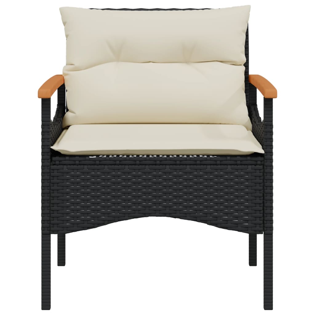 3-delige Loungeset met kussens poly rattan zwart is nu te koop bij PeponiXL, paradijselijk wonen!