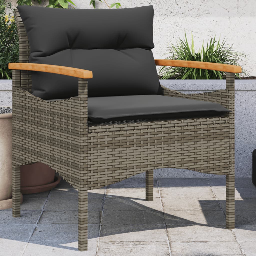 3-delige Loungeset met kussens poly rattan grijs is nu te koop bij PeponiXL, paradijselijk wonen!