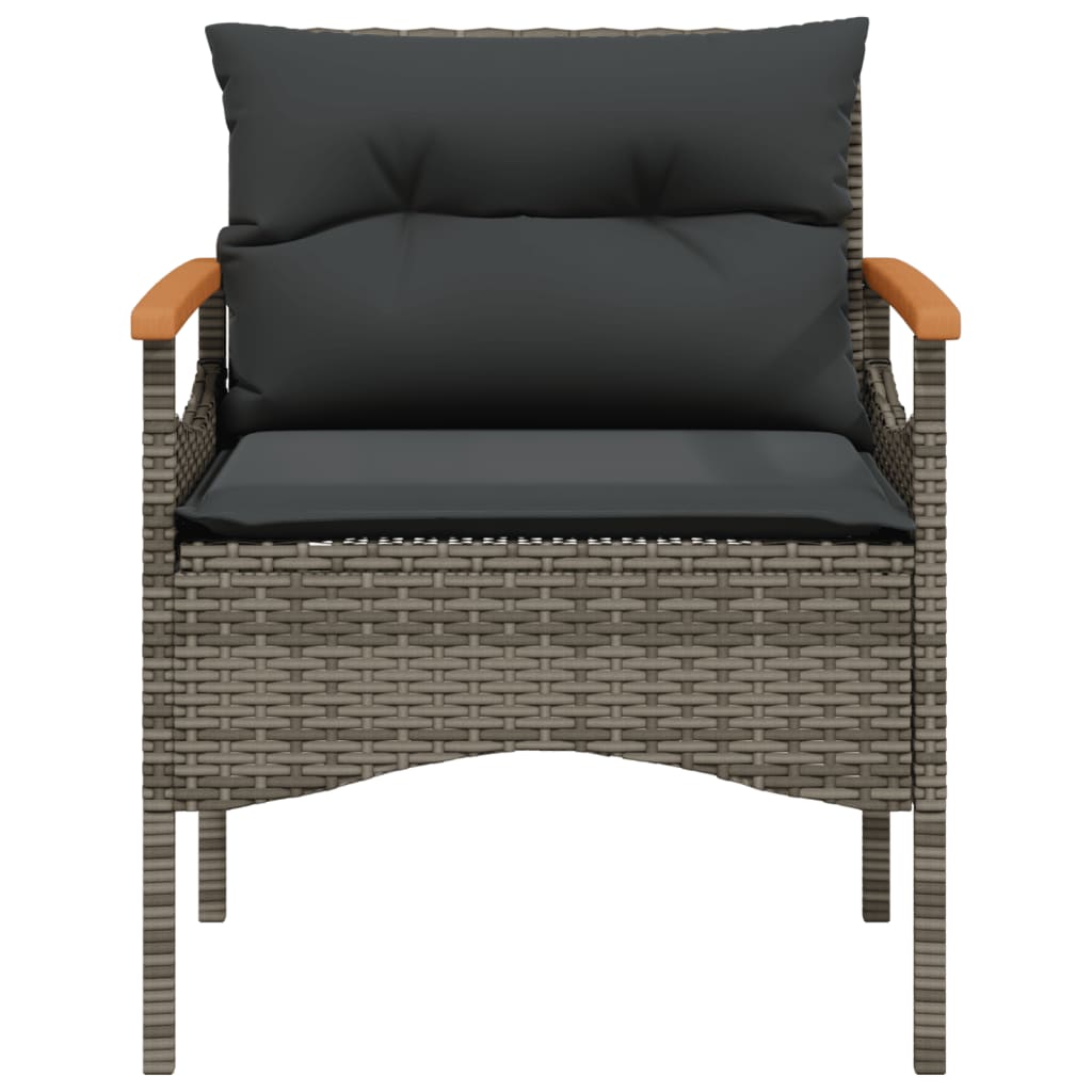 3-delige Loungeset met kussens poly rattan grijs is nu te koop bij PeponiXL, paradijselijk wonen!