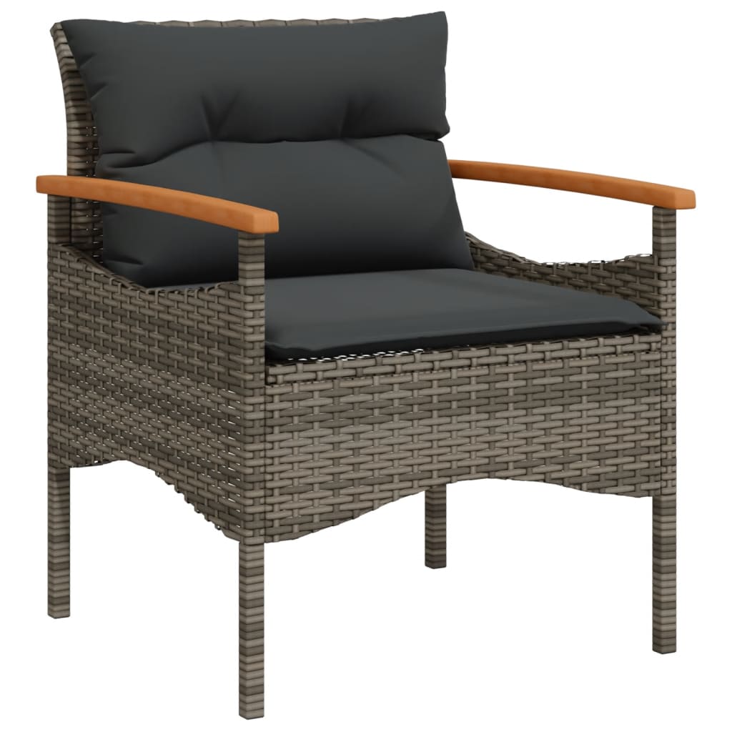 3-delige Loungeset met kussens poly rattan grijs is nu te koop bij PeponiXL, paradijselijk wonen!