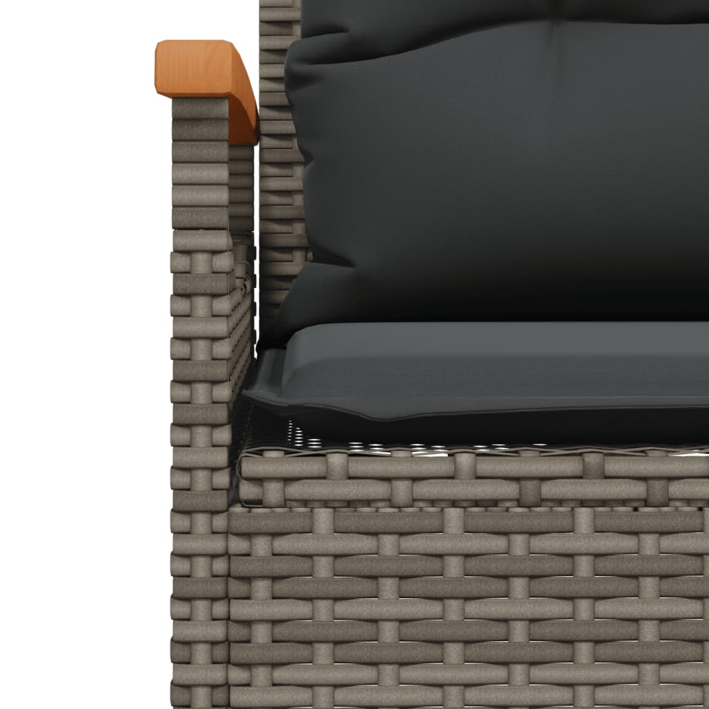 3-delige Loungeset met kussens poly rattan grijs is nu te koop bij PeponiXL, paradijselijk wonen!