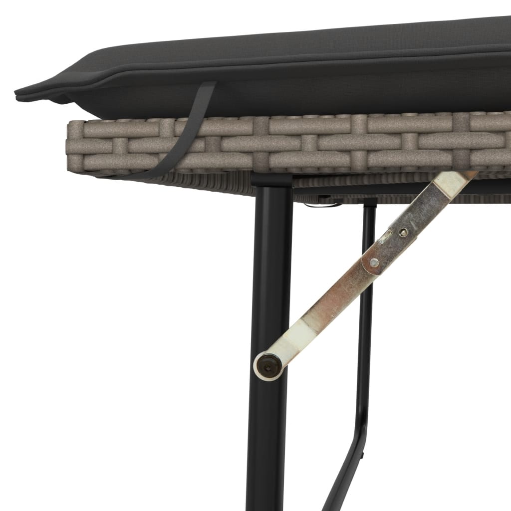 Tuinbank met kussens en voetenbank poly rattan grijs is nu te koop bij PeponiXL, paradijselijk wonen!