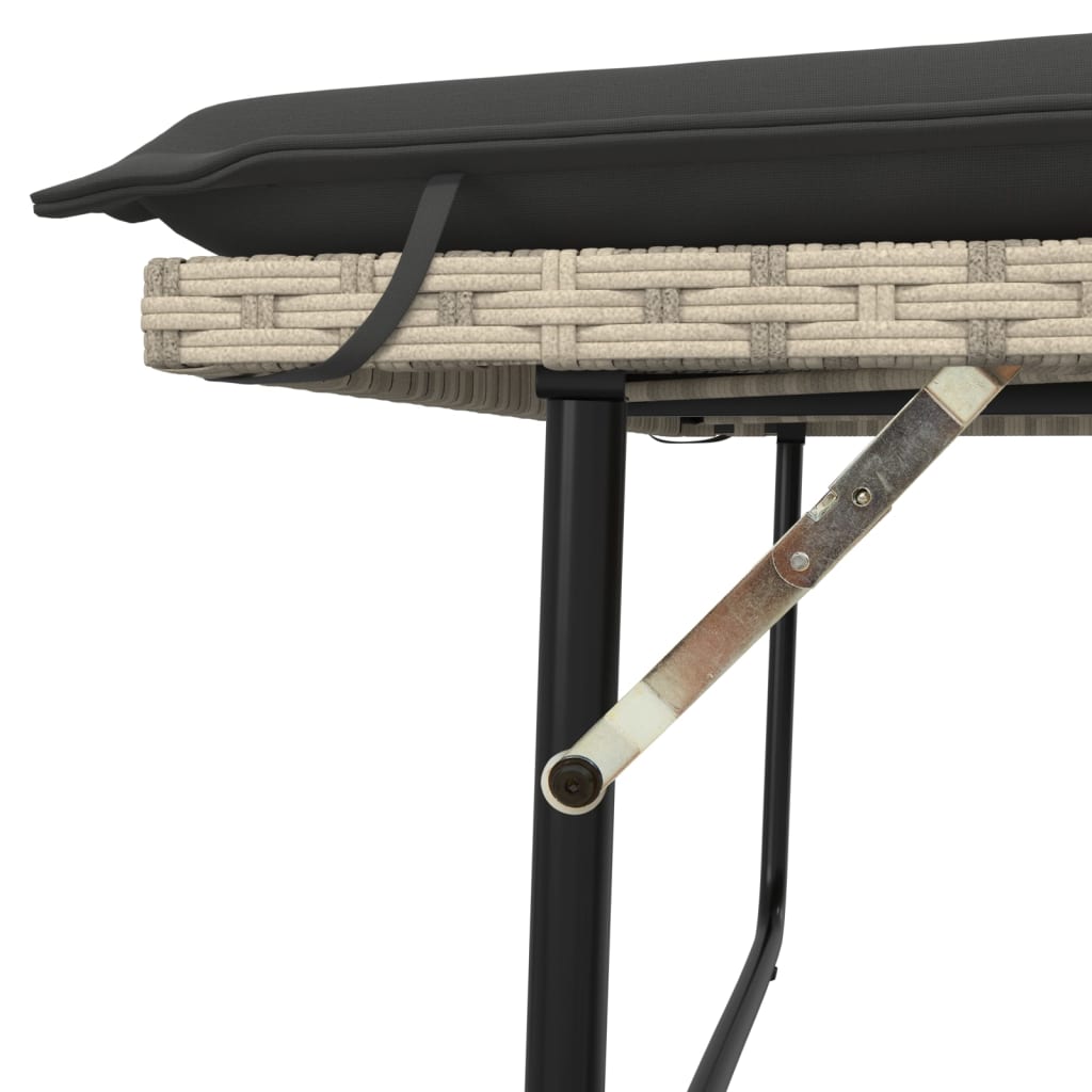 Tuinbank met kussens en voetenbank poly rattan lichtgrijs is nu te koop bij PeponiXL, paradijselijk wonen!