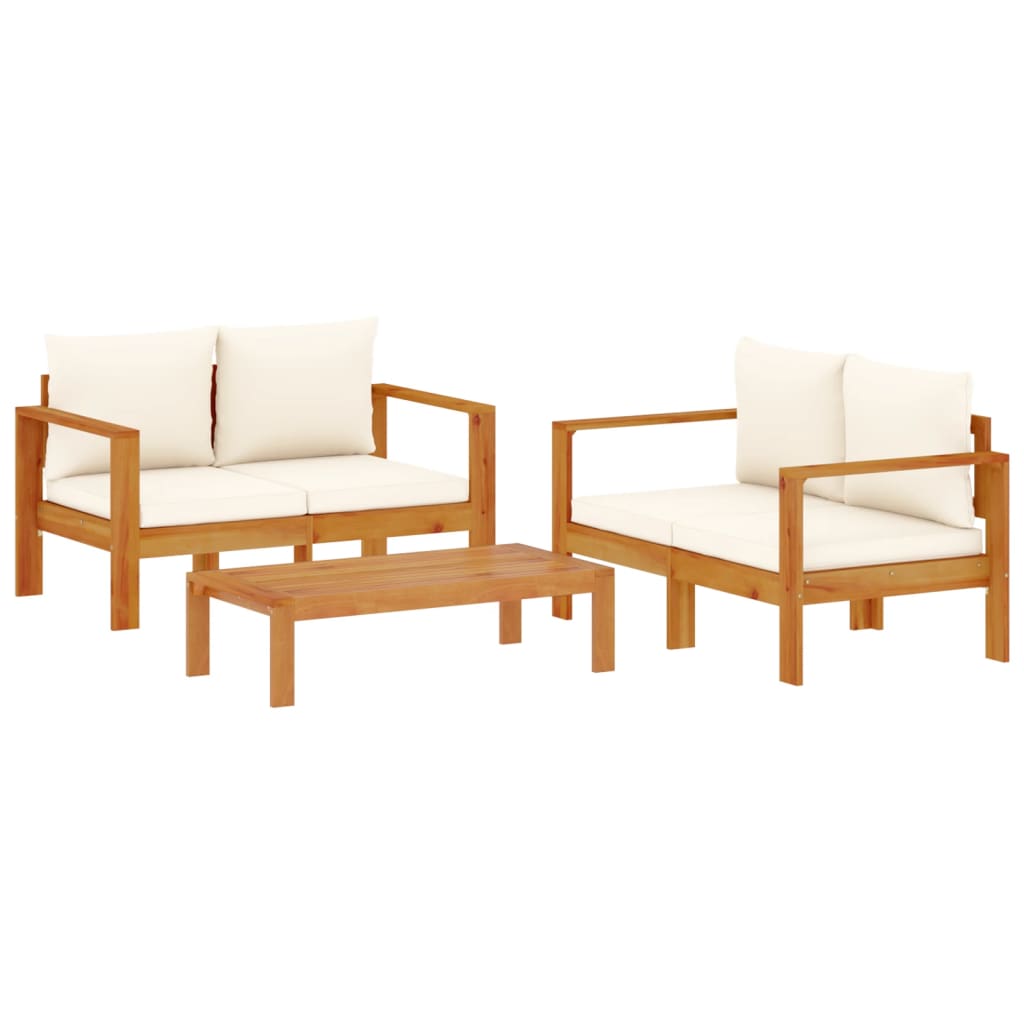 3-delige Loungeset met kussens massief acaciahout is nu te koop bij PeponiXL, paradijselijk wonen!