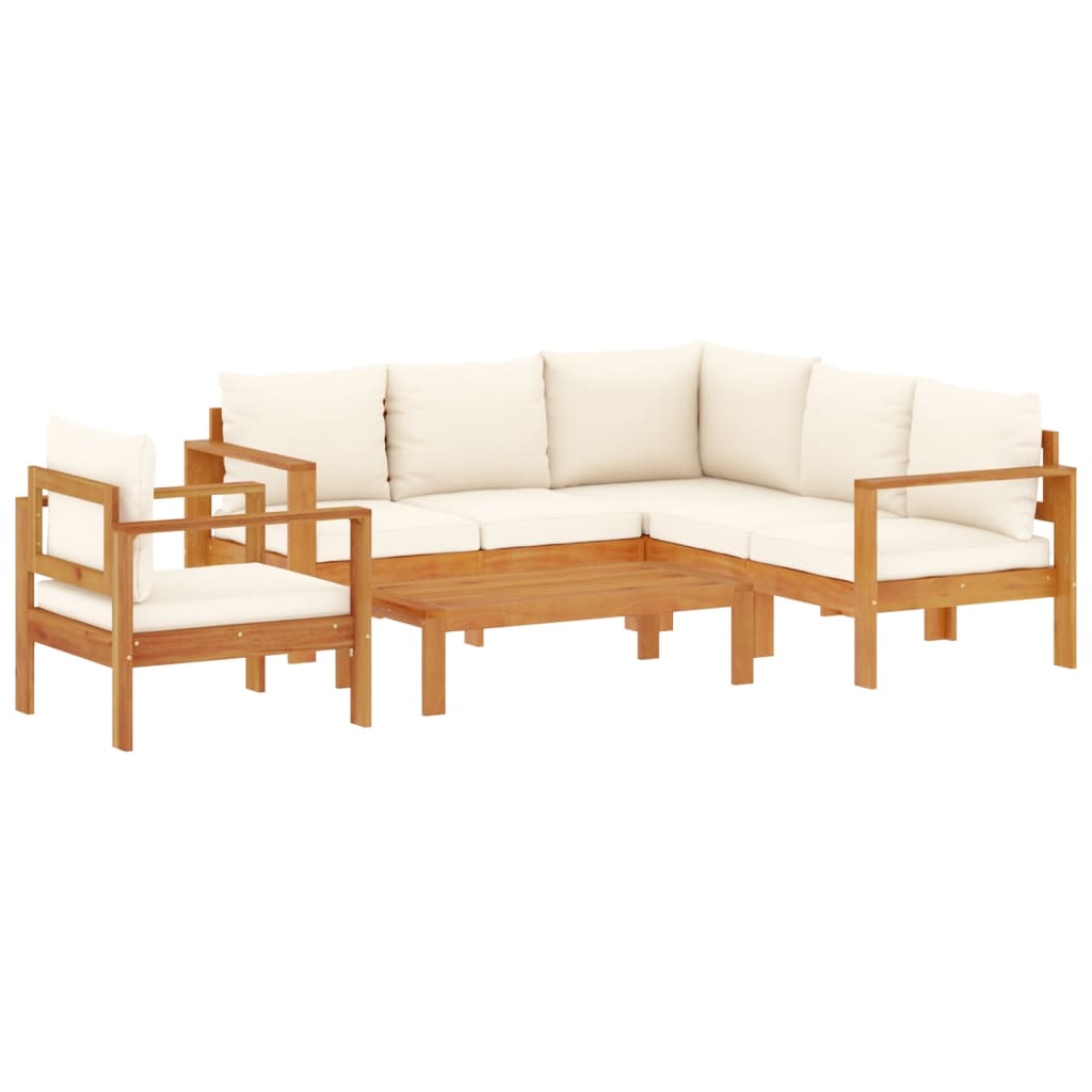 5-delige Loungeset met kussens massief acaciahout is nu te koop bij PeponiXL, paradijselijk wonen!