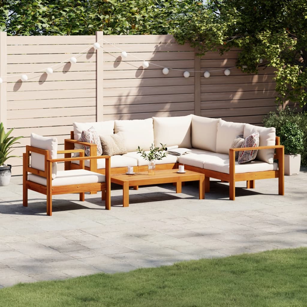5-delige Loungeset met kussens massief acaciahout is nu te koop bij PeponiXL, paradijselijk wonen!