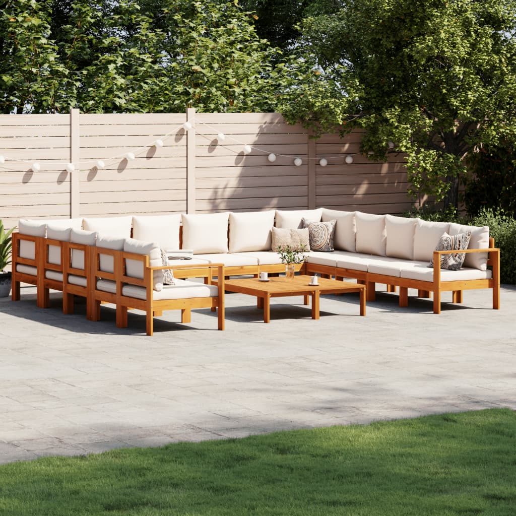 10-delige Loungeset met kussens massief acaciahout is nu te koop bij PeponiXL, paradijselijk wonen!