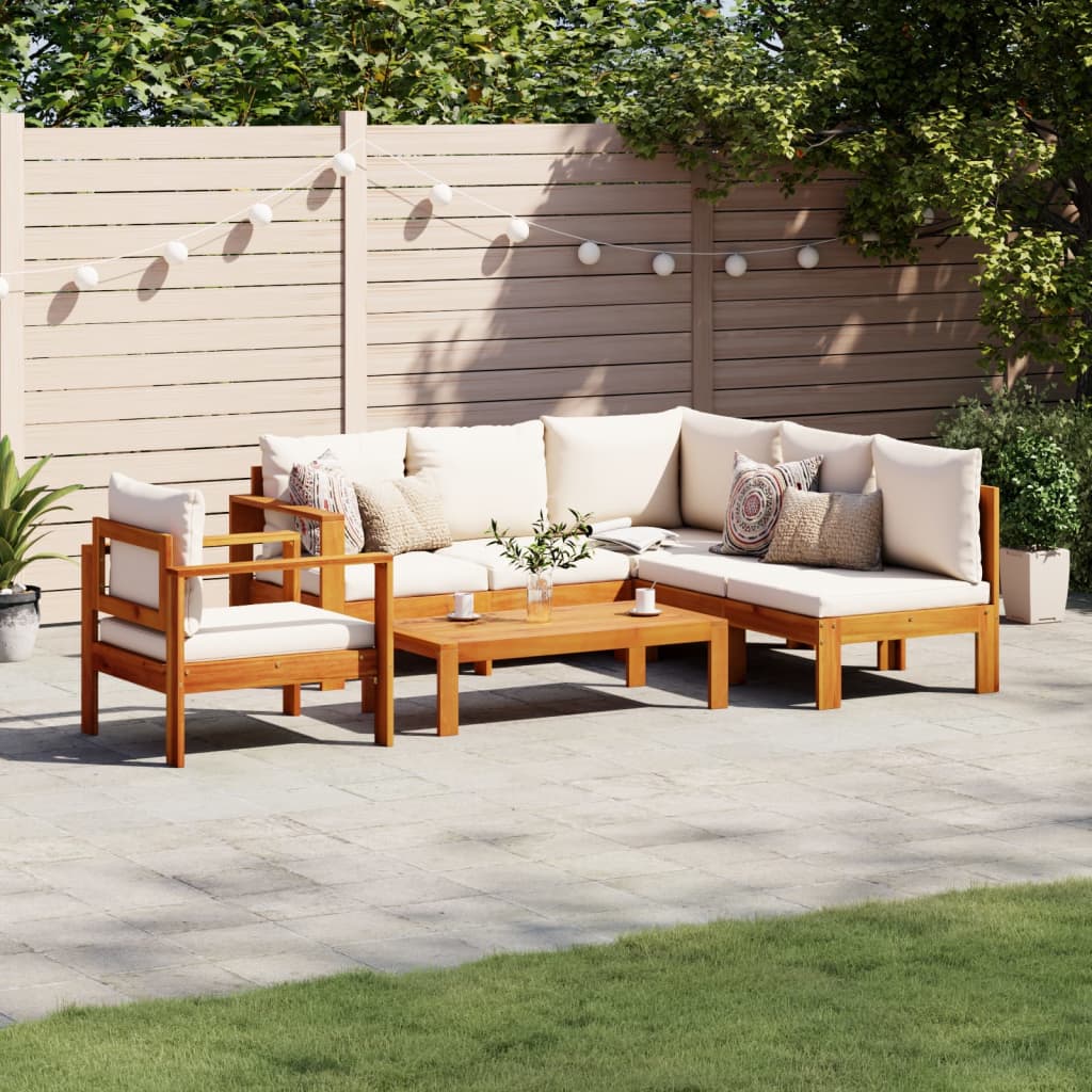 5-delige Loungeset met kussens massief acaciahout is nu te koop bij PeponiXL, paradijselijk wonen!