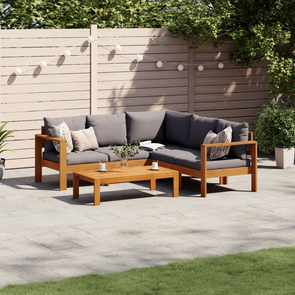 4-delige Loungeset met kussens massief acaciahout is nu te koop bij PeponiXL, paradijselijk wonen!