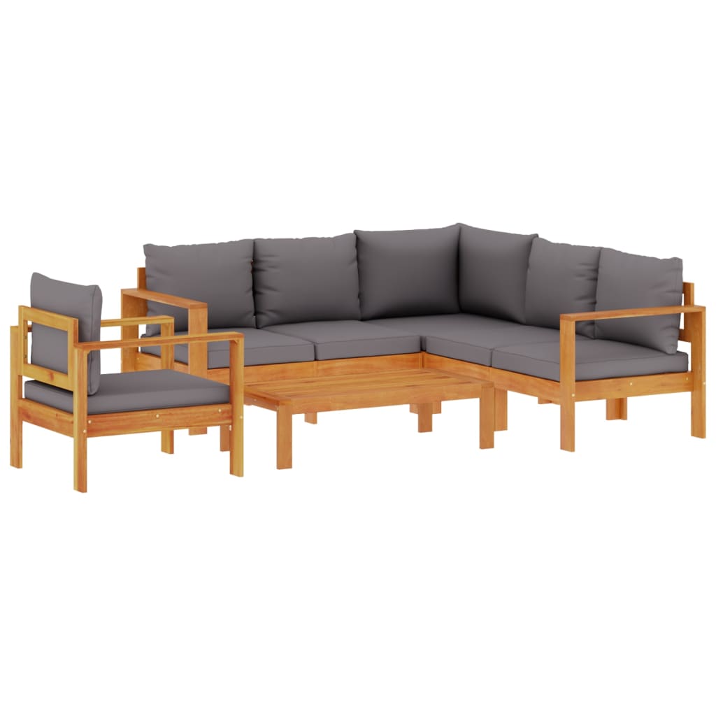 5-delige Loungeset met kussens massief acaciahout is nu te koop bij PeponiXL, paradijselijk wonen!