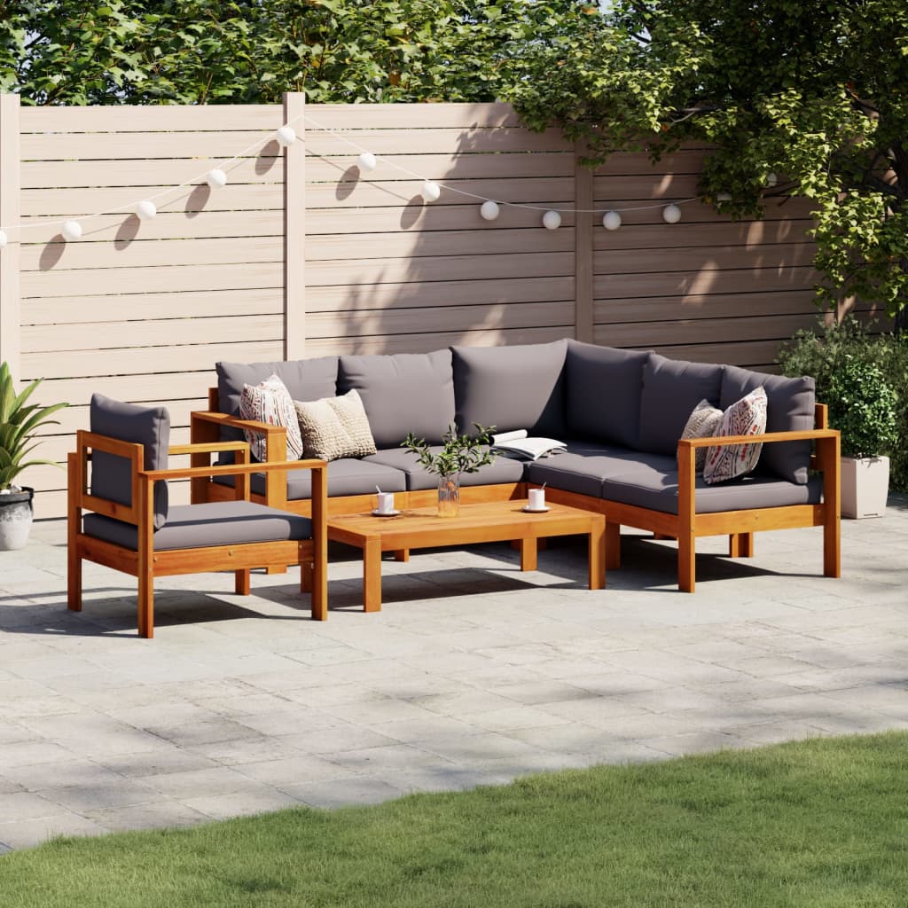 5-delige Loungeset met kussens massief acaciahout is nu te koop bij PeponiXL, paradijselijk wonen!