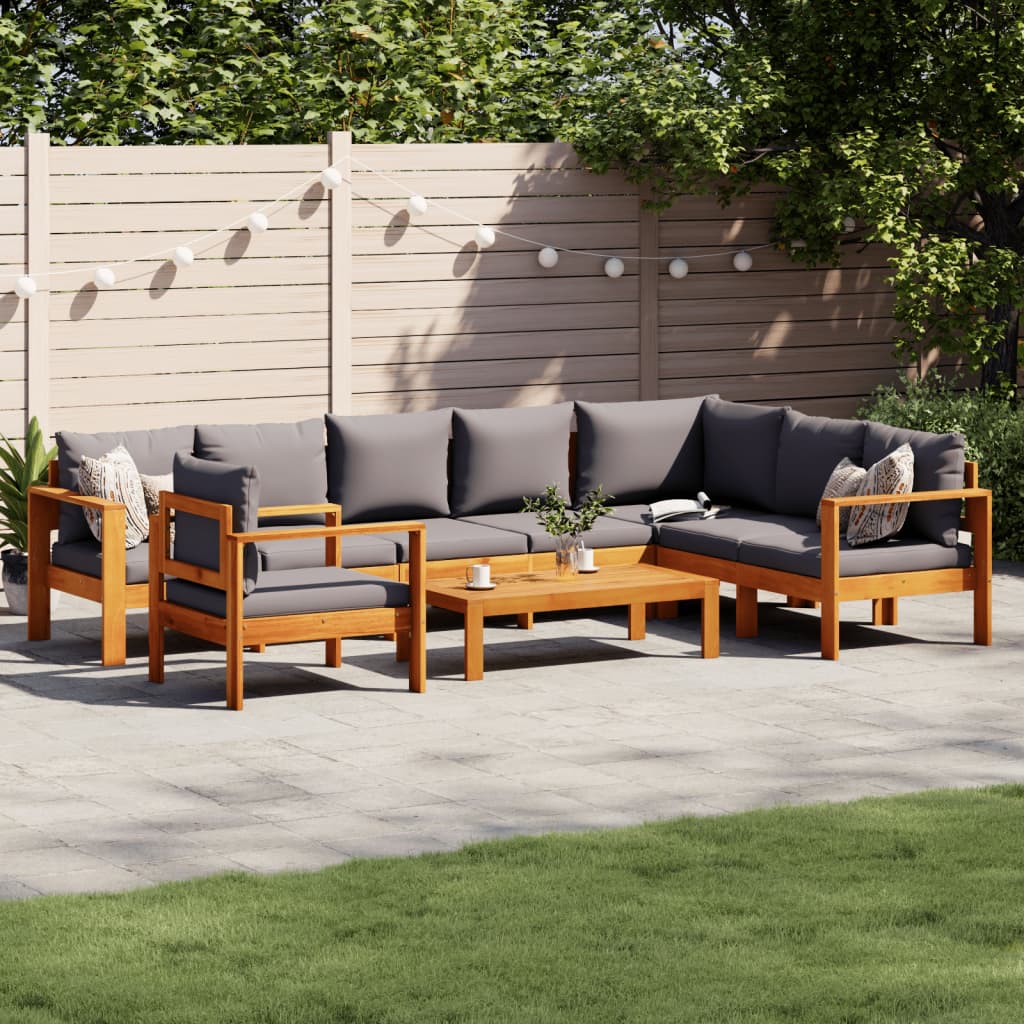 6-delige Loungeset met kussens massief acaciahout is nu te koop bij PeponiXL, paradijselijk wonen!