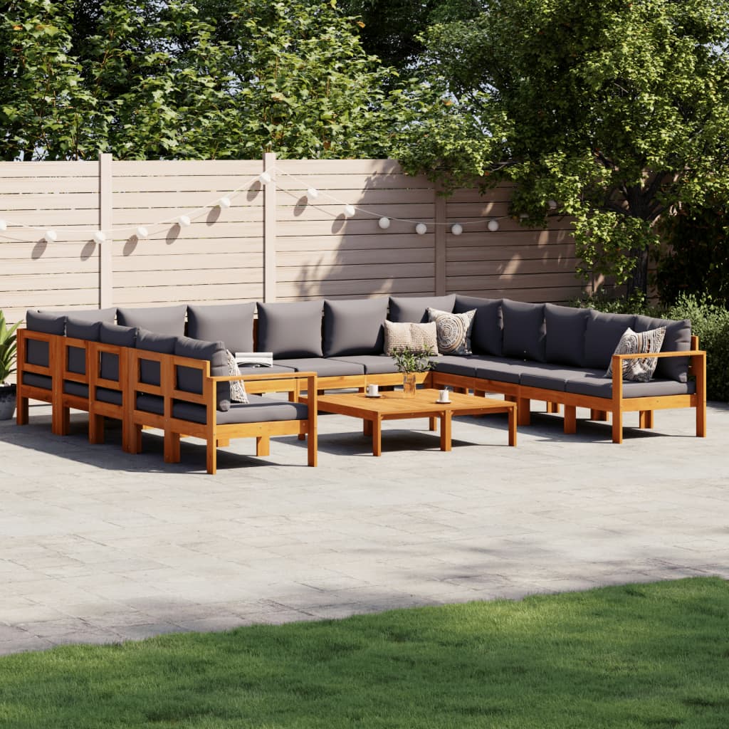 10-delige Loungeset met kussens massief acaciahout is nu te koop bij PeponiXL, paradijselijk wonen!
